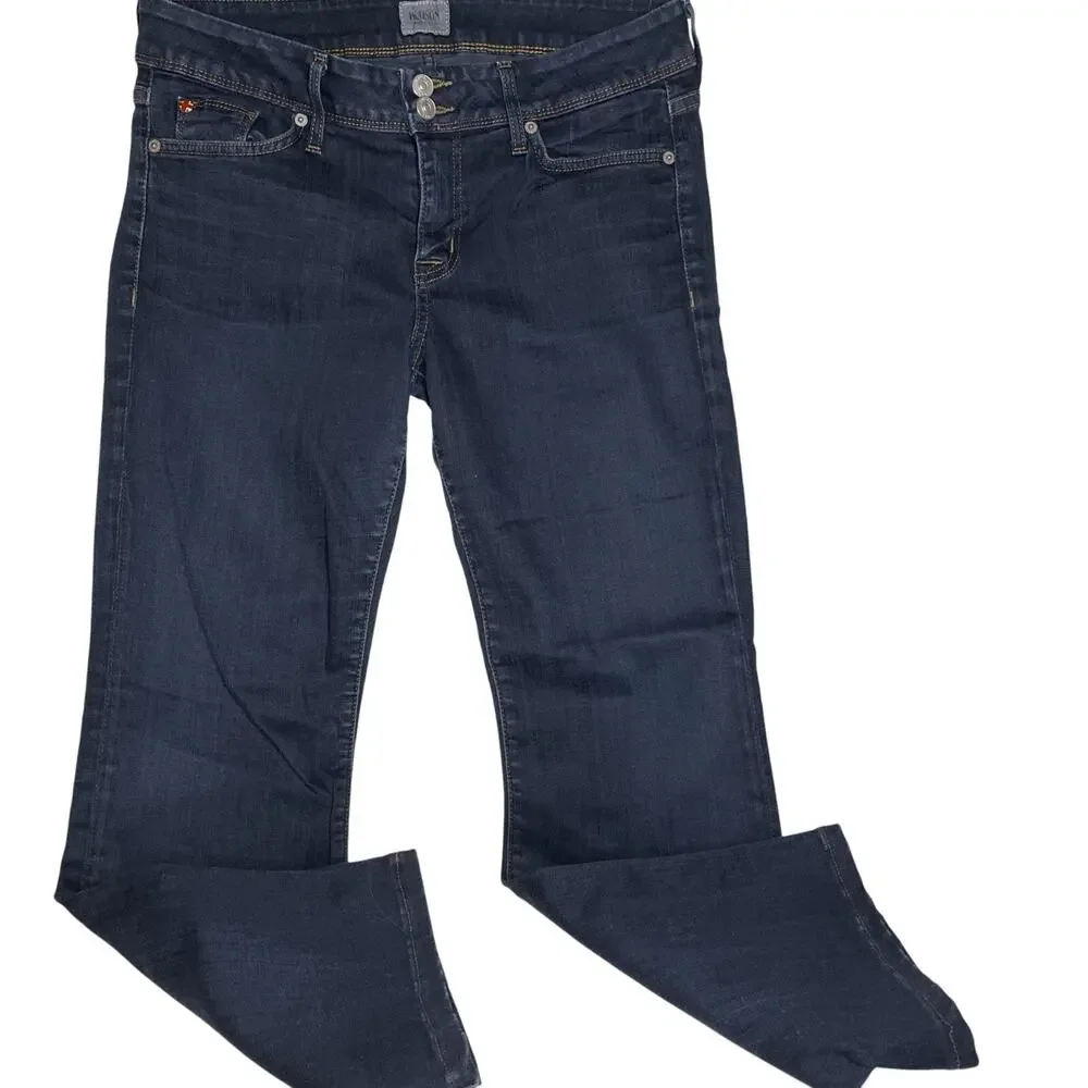 Hudson Ginny Crop Straight Cropped Stretch Blue Jeans Size 31/27
